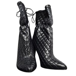 Quilted Black Ankle Boots